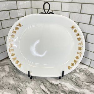 Vintage Corelle Livingware 1970's Butterfly Gold 12" Serving Plate Oval Platter